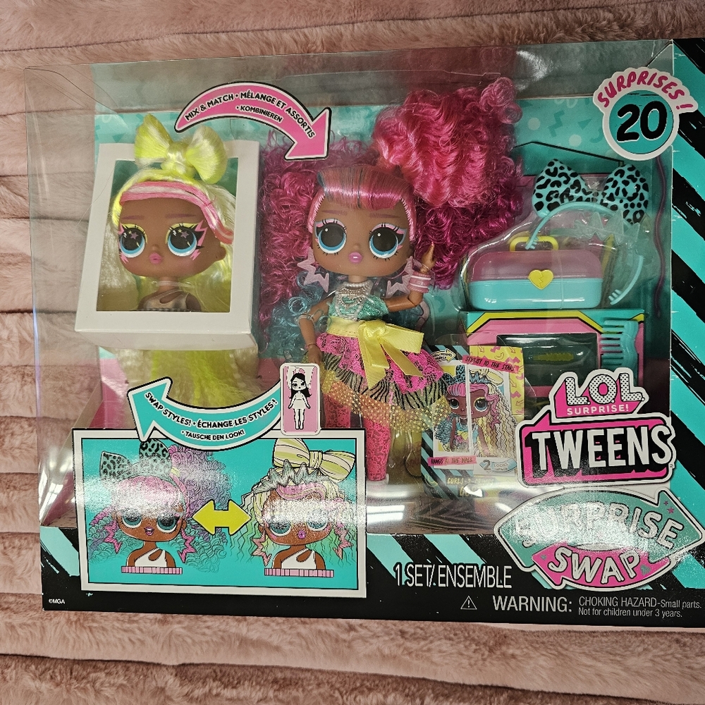 LOL Surprise Tweens Surprise Swap Curls-2-Crimps Cora Fashion Doll, 20+ Surprise